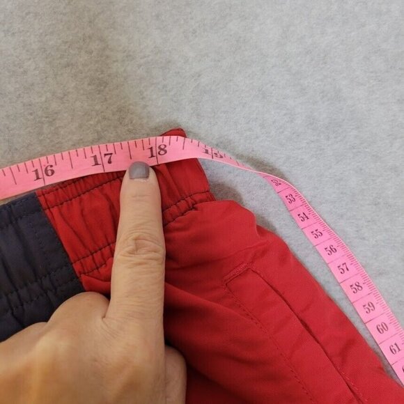 LL Bean Swim Shorts Mens XXL Navy Blue Red Trunks Pockets Beach Nautical - Picture 2 of 8
